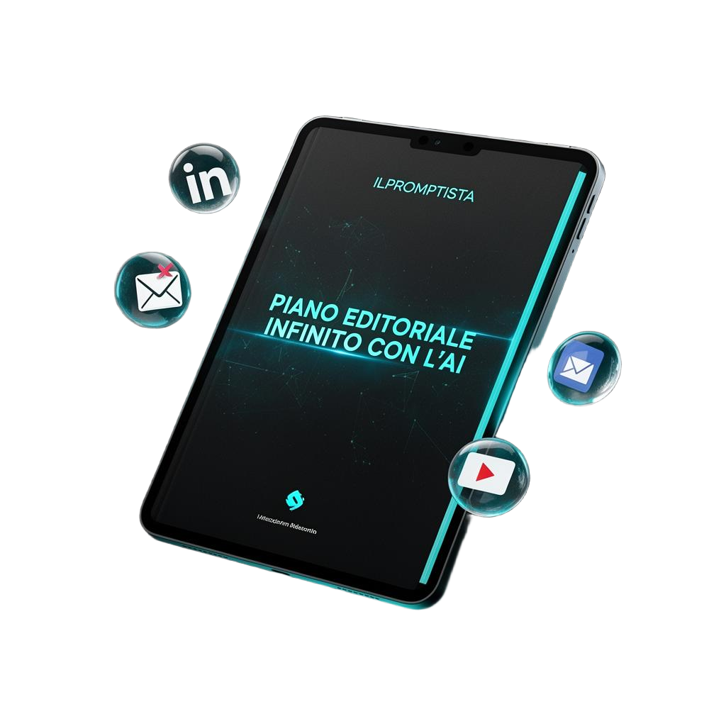 Tablet con copertina del Playbook ILPROMPTISTA