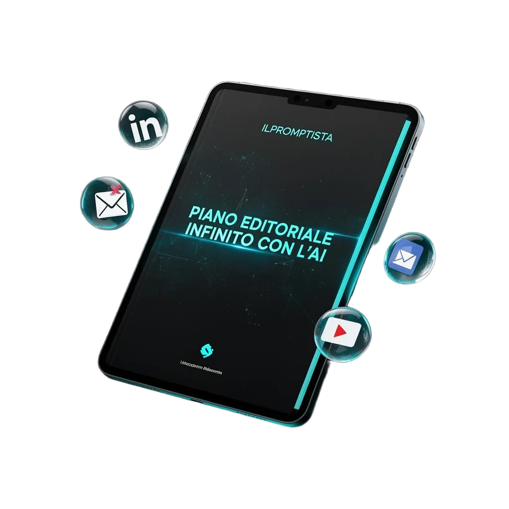 Tablet con copertina del Playbook ILPROMPTISTA